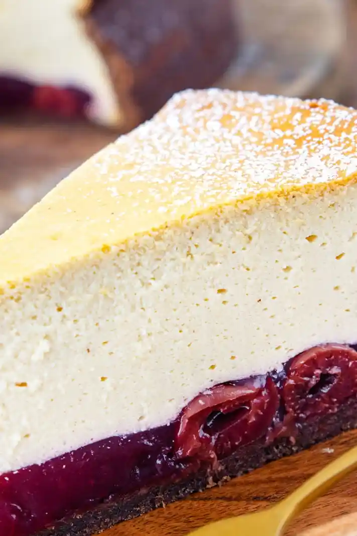 Käsekuchen mit Kirschen und Schokoboden 3 Käsekuchen mit Kirschen und Schokoboden