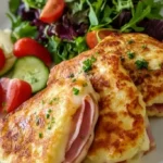Low Carb Schinken-Mozzarella-Pfannkuchen mit Salat 4 Low Carb Schinken-Mozzarella-Pfannkuchen mit Salat