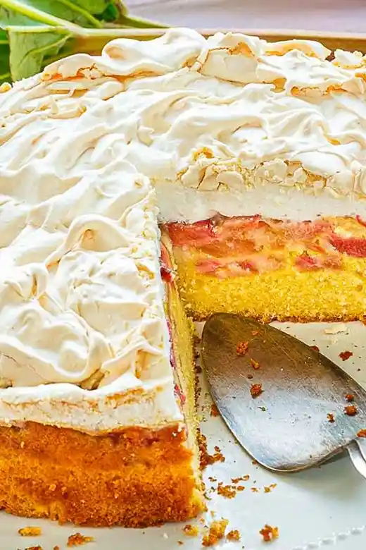 Rhabarberkuchen mit Baiser und Rührteig 3 Rhabarberkuchen mit Baiser und Rührteig